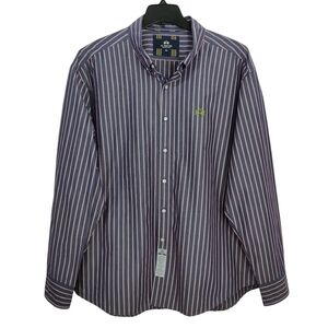 La Martina Button Down Shirt Mens Size XXL Striped Blue Red Embroidered Logo L/S